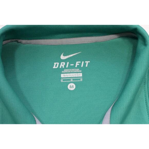 Nike Court Tennis Polo Dri Fit Performance Green Short Sleeve Golf Mens Medium - Picture 7 of 9